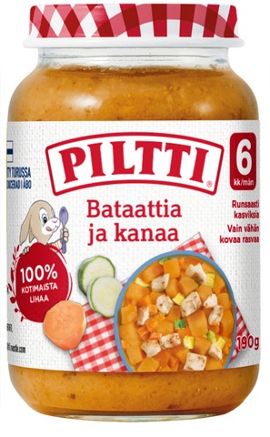 Piltti Sweet potato with chicken 190g 6 months